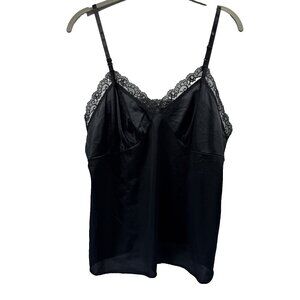 Vintage Deena 90's Babydoll Tank Cami Sz‎ L 38 Black Lace Y2K Whimsigoth Grunge
